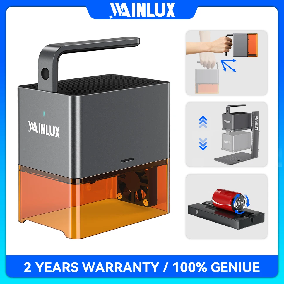 WAINLUX Z4 Laser Engraver with Handheld Portable Mini Laser Engraving Machine 60W Multi-use Desktop Engraver Cutter for DIY