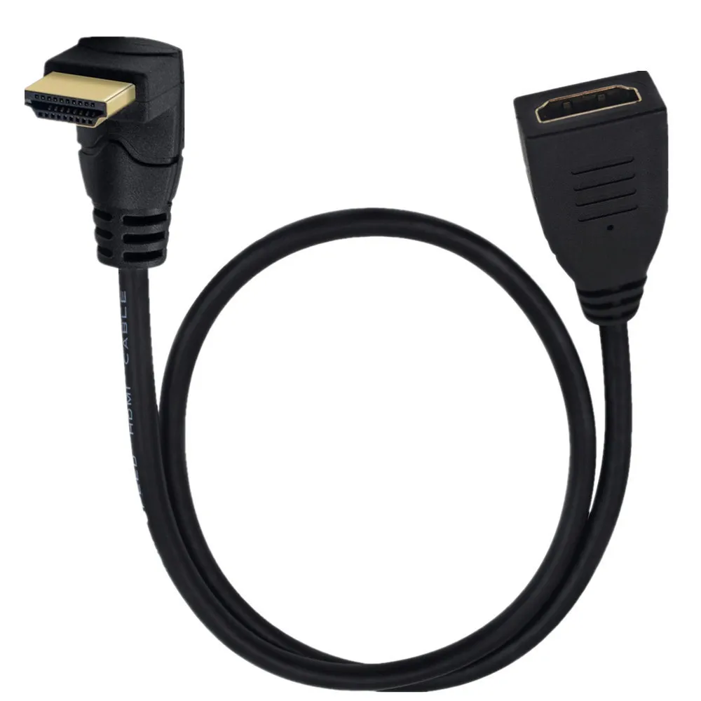 180cm HDMI-compatible Male To Female 90 Degree 2.0v Extension Cable 4K * 2K 60HZ, Used for HD TV LCD Notebook PS3 Projector