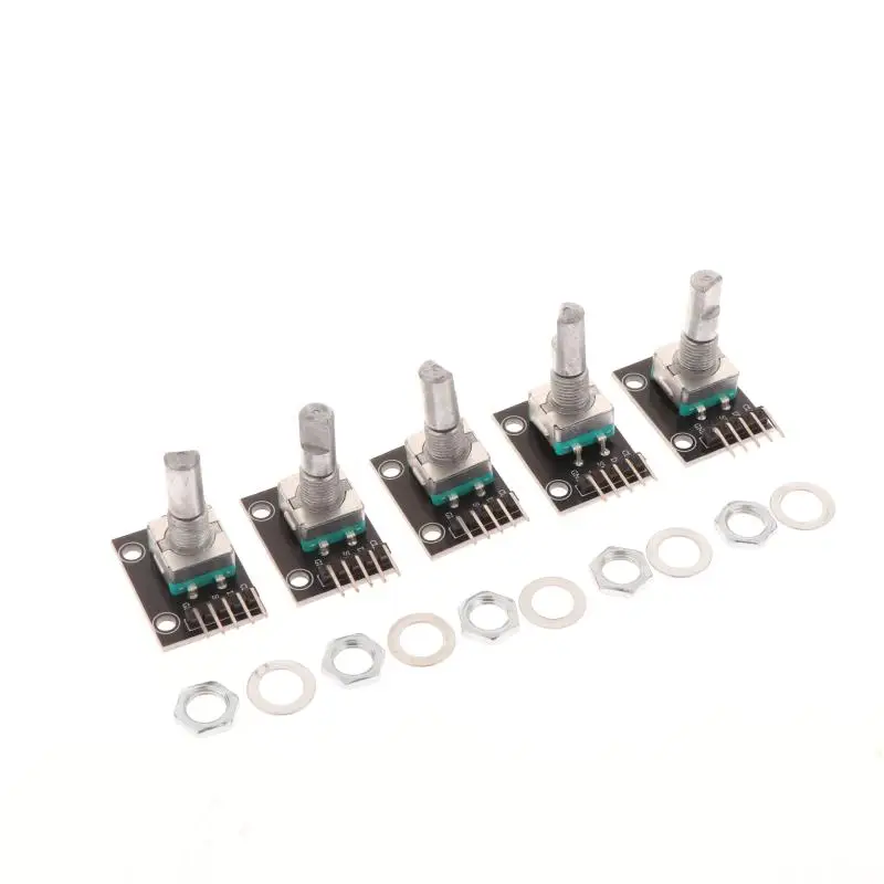 2Pcs 360 Degree Rotary Encoder Module KY-040 Brick Sensor Development Board With Knob Cap Potentiometer