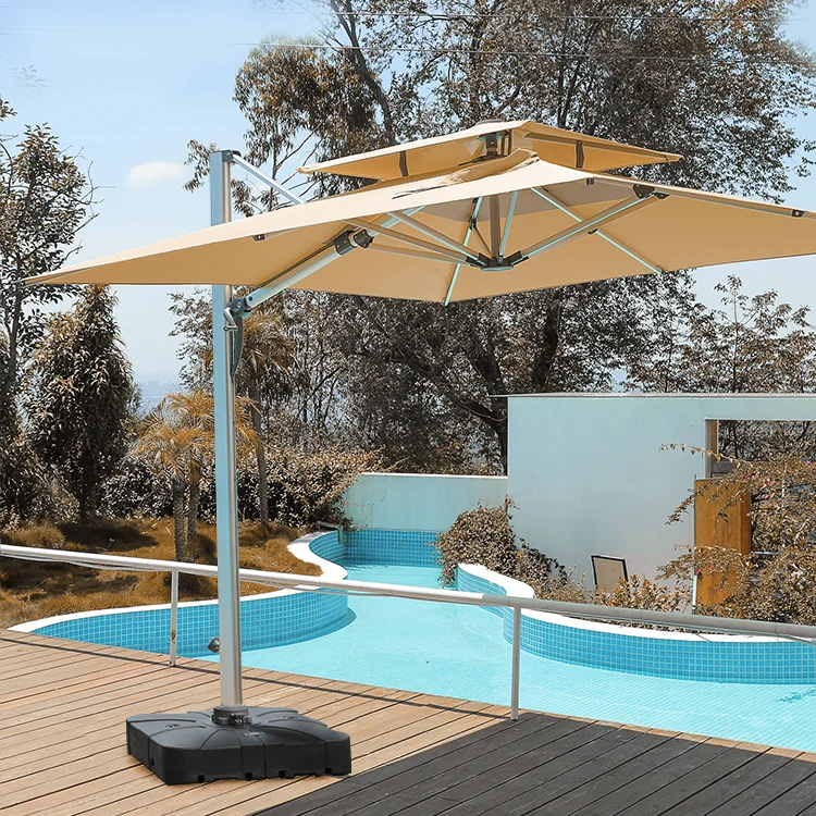 

Уличный зонт для патио, коммерческий садовый зонт-парасоль, консольный зонт, складной, с защитой от УФ-излучения, прочный, алюминиевый, для двора и парка