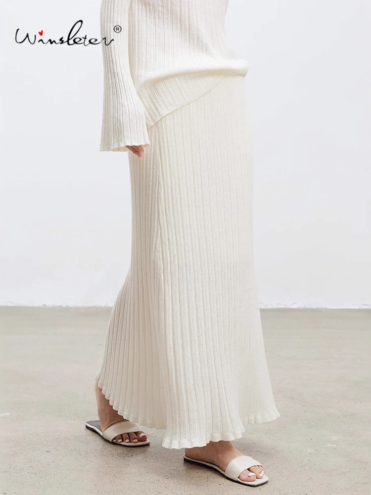 

Winsleter-32.5%Sheep Wool Elegant Skirts, Women Solid Ruffles, Keep Warm, Versatile Commute A-line Skirt, 2025 Autumn B58914CC