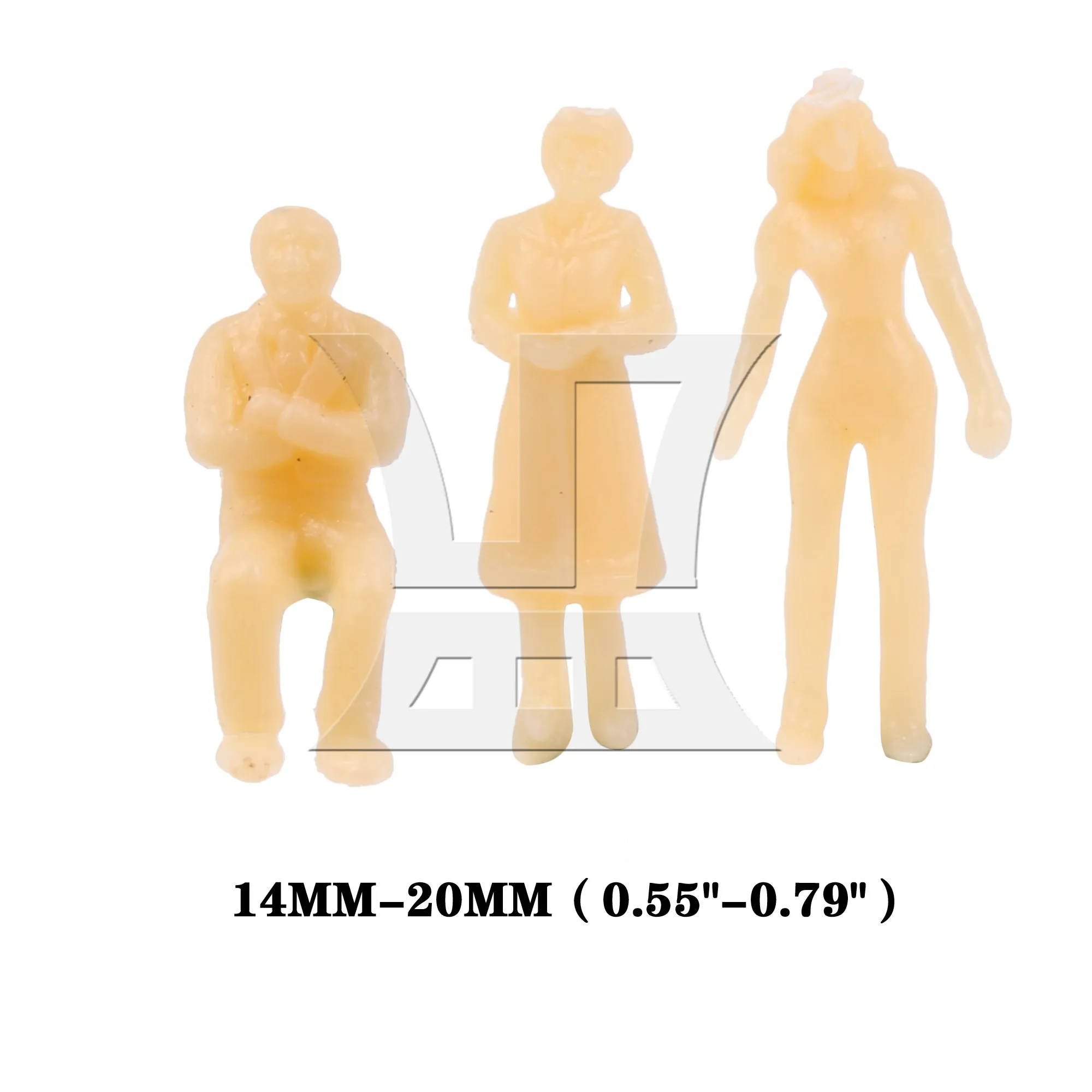 100 Pcs Yellow Unpainted Figures 1:100 Miniature People Model Men Model