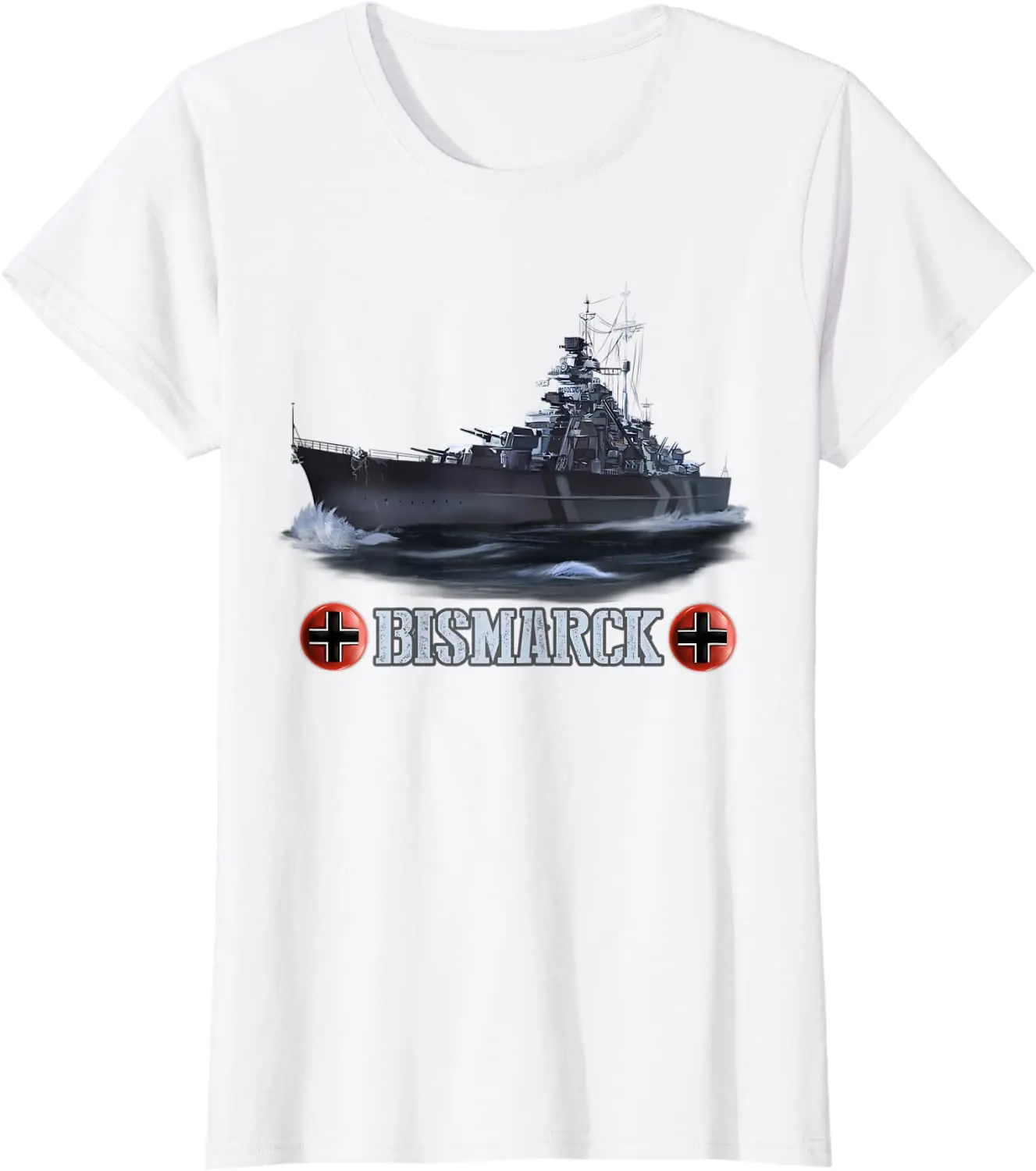 WWII German Naval Bismarck Battleship T-Shirt. Premium Cotton Short Sleeve O-Neck Mens T Shirt New S-3XL