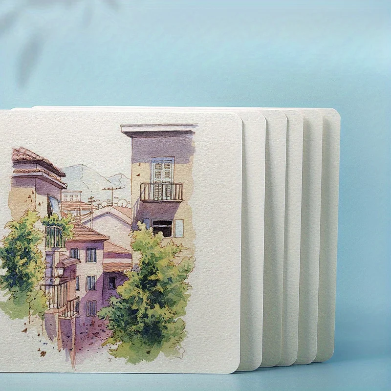 

50 шт., бумажная открытка-почтовая открытка, прямоугольная, круглая, специальная бумага, средний толстый, двусторонний рисунок