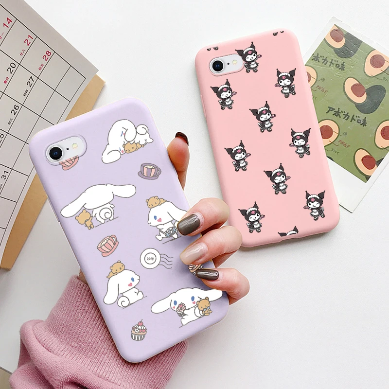 Dla iphone 7 8 Plus SE 2020 przypadku Kuromi Melody telefon pokrywa Anime Sanrio miękkiego silikonu Funda dla iphone SE2020 Capa Cute Cartoon