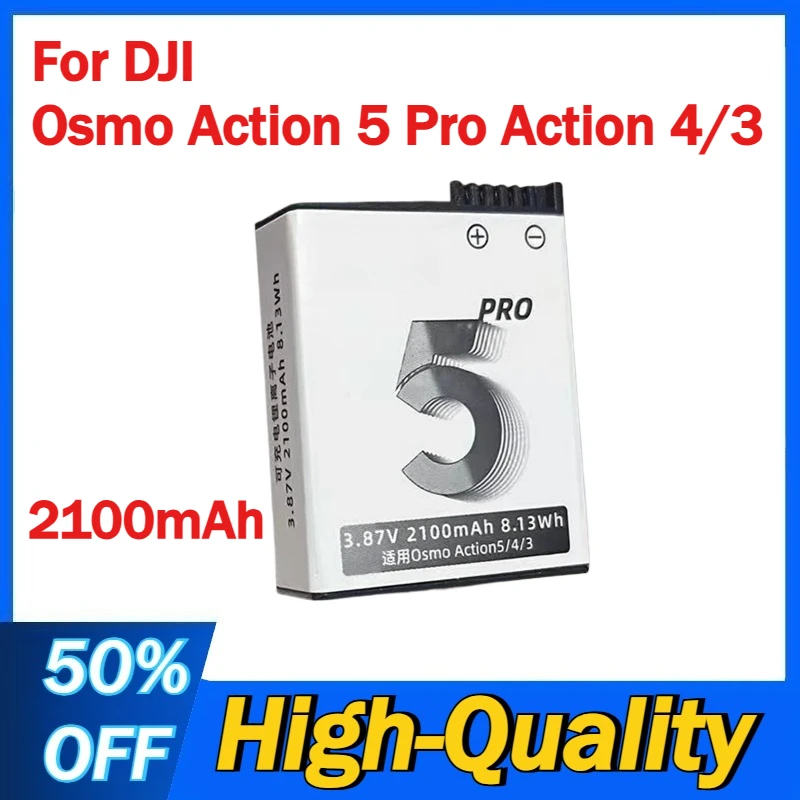 

2100mAh Battery for DJI Osmo Action 5 Pro Action 4/3 Camera Batteries and Charging Set