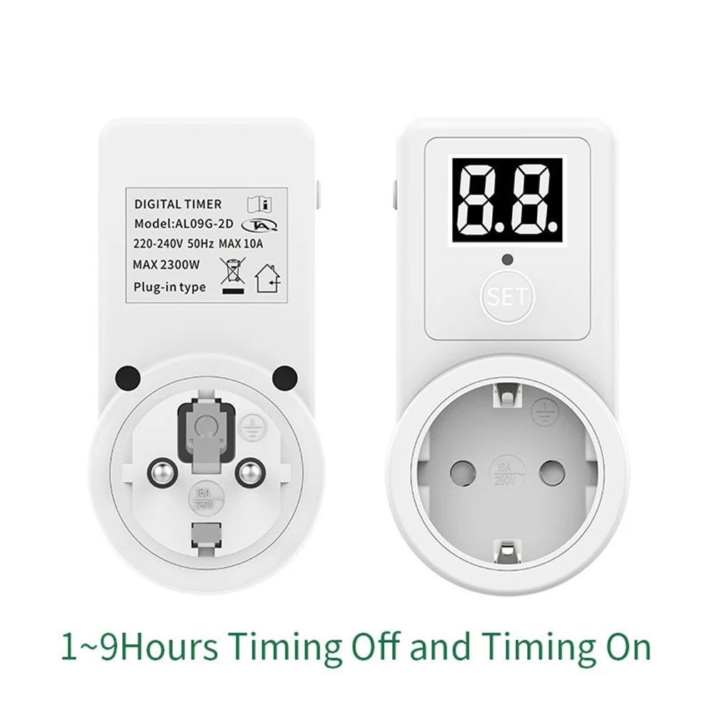 Two-Digit=Display Smart Socket Countdown Switch Timer Time Control Charging=Plug 10A Intelligent EU=Plug Power Tools Accessories