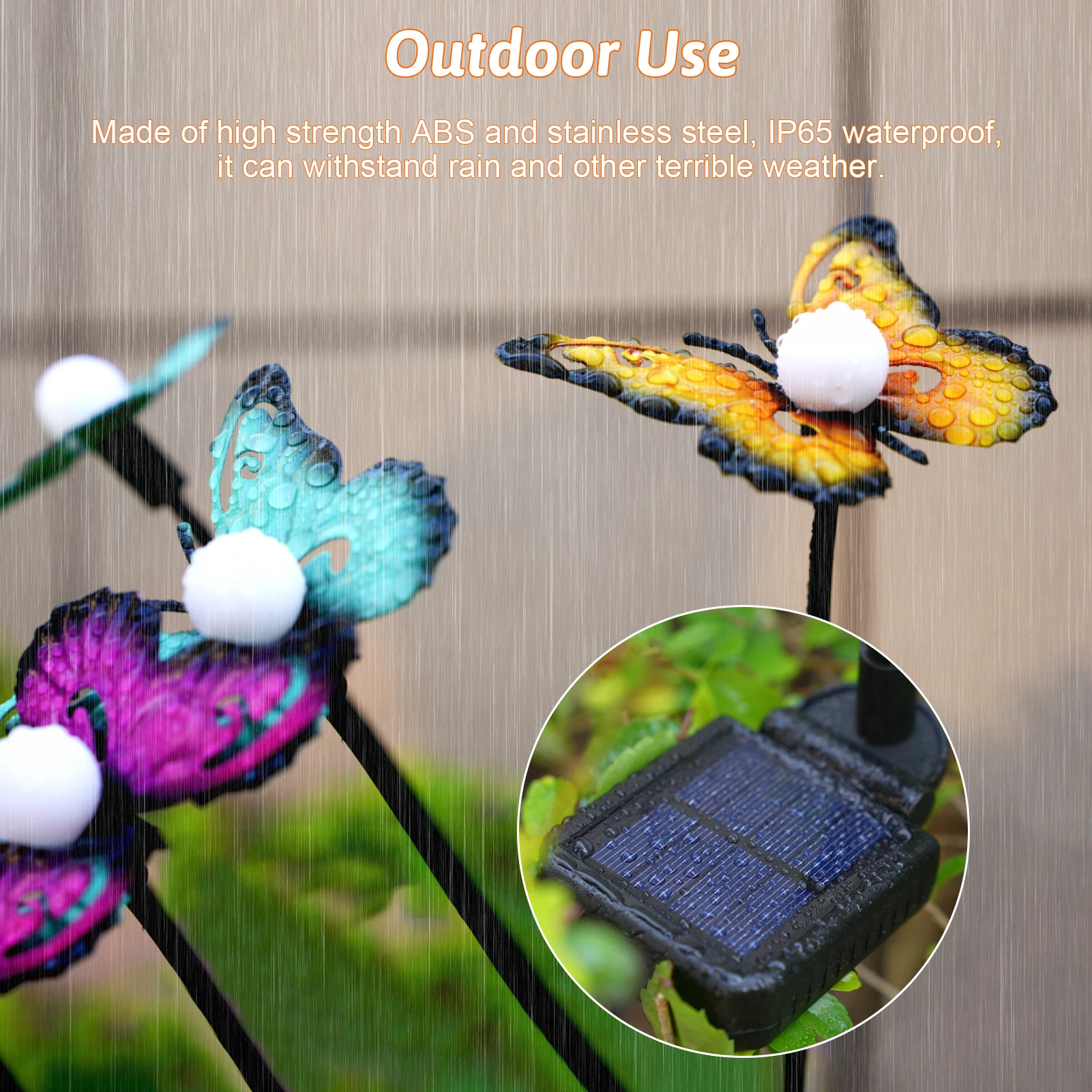 Neoglint Solar-Gartenleuchten, dekorativer Schmetterling, schwankende Rasenlampe, für den Außenbereich, Landschaft, Wegeleuchte, IP65, wasserdichte Solarleuchten
