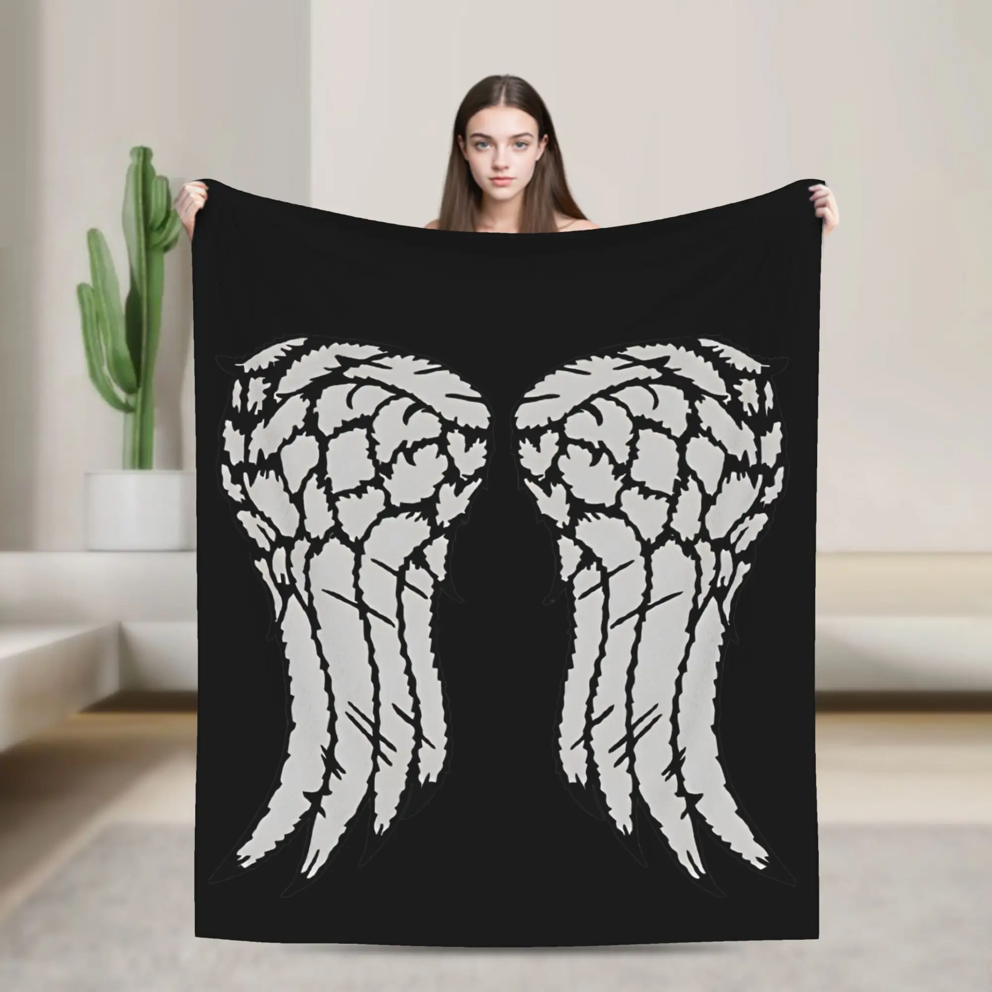 

The Walking Dead Daryl Wings Blankets Velvet Textile Decor Daryl Dixon Multifunction Warm Throw Blanket for Bed Bedroom Quilt