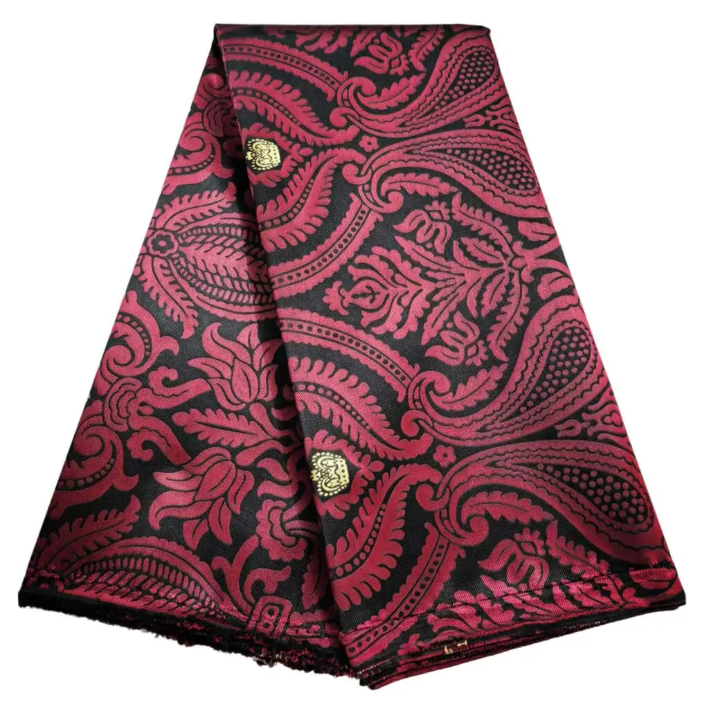 

African Damask Fabric Floral Crown 3D Embroiderd For Woman Scarf Headtie Embroidered Floral Design for Wedding Dresses & Party