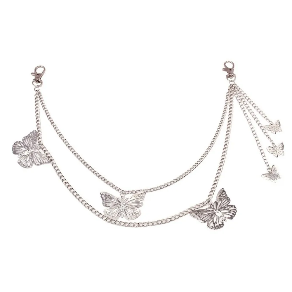 

Y2K Butterfly Waist Chain Layered Rock Biker Jeans Pants Chain Hip Hop Harajuku Women Men Belt Key Chain Clothing Accessories