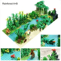 Selva Baseplates Building Block Rain Forest Tropical Rainforests with Plant and Animal For Moc No Figure Size 32x32