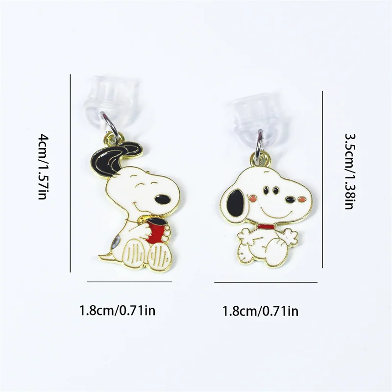 MINISO Snoopy Metal Phone Dustplugs For iPhone Samsung Xiaomi Huawei Type C Android Charging Port Protectors Anti-Dust Plug