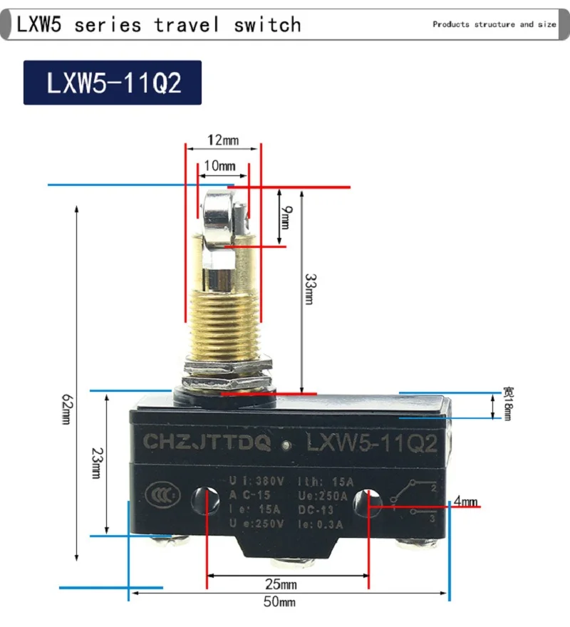 CHZJTTDQ  Travel switch limit switch micro switch LXW5-11G1 G2 G3 2277 Q1 Q2 M Z1 D1 78 24 N1 N2 Copper point positioning switch