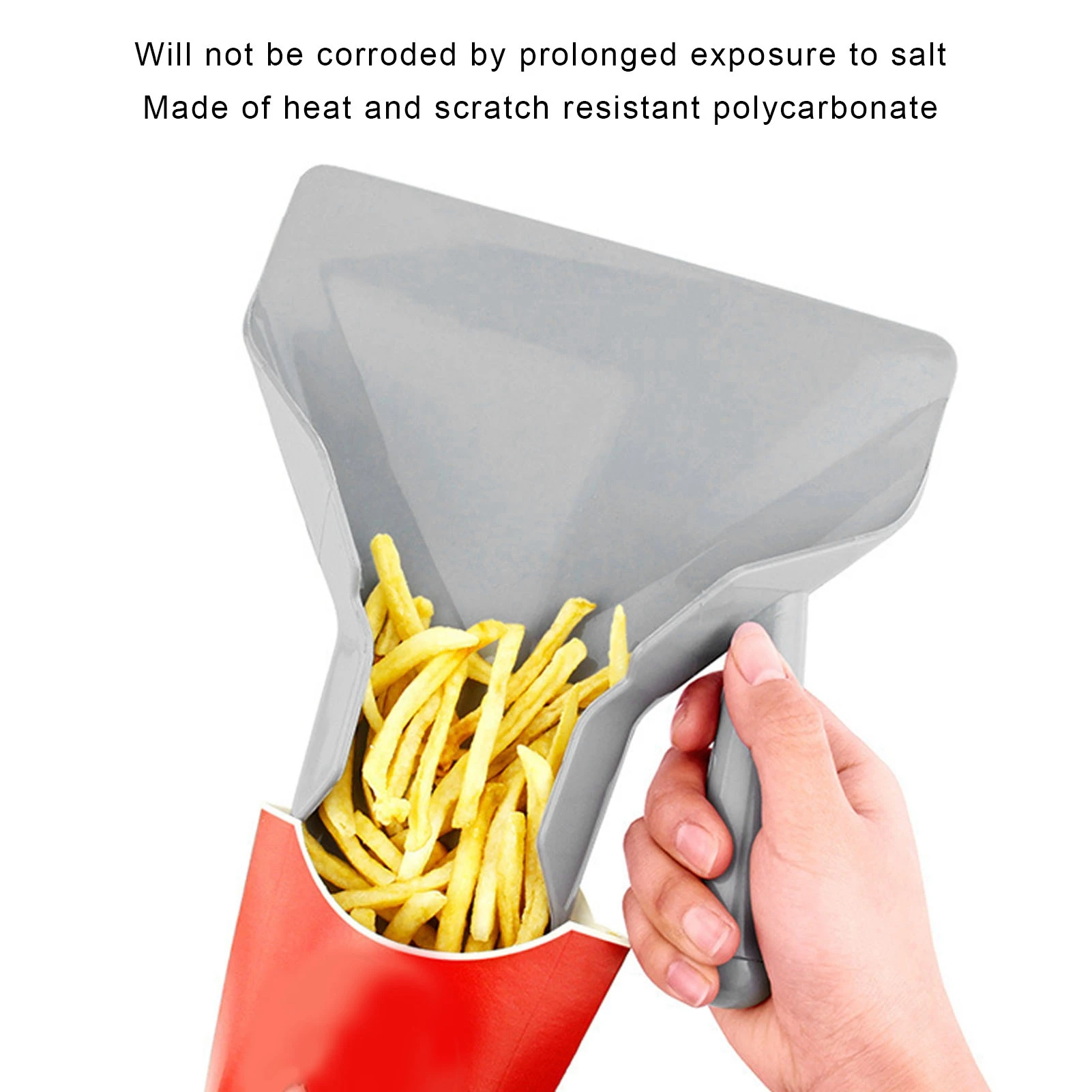 Plastic Chips & French Fries Scoop Non Slip Right Handle, Scratch Resistant for Hotels/Restaurants/Buffets Kitchen Utensils