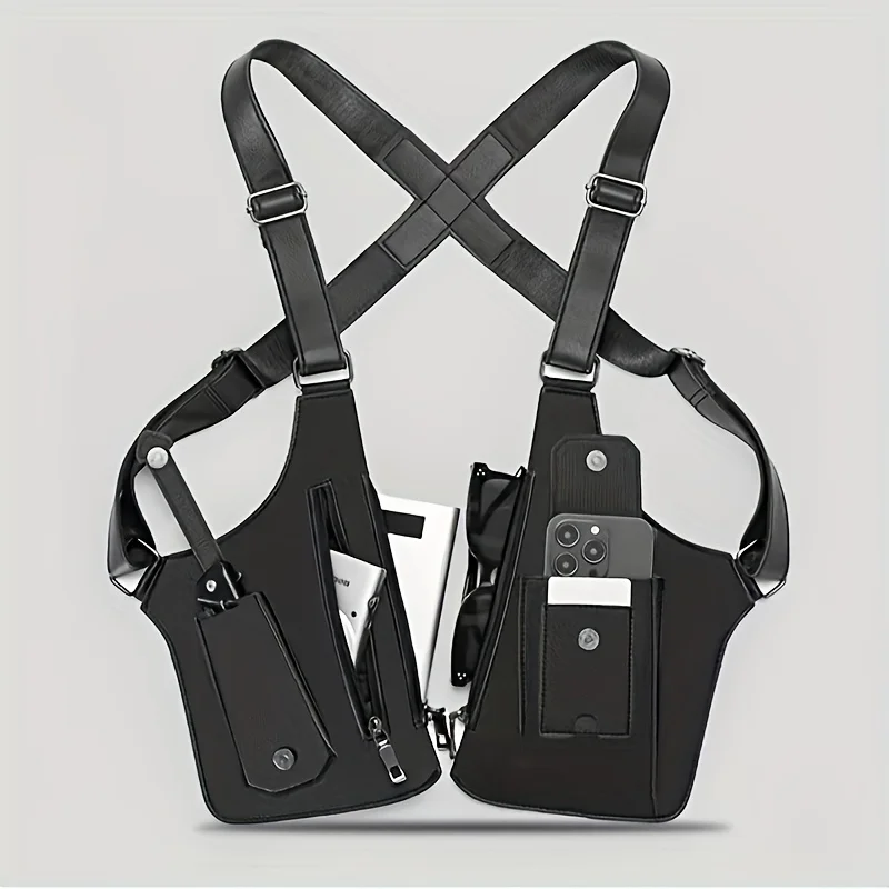 Herren-Retro-Umhängetasche, multifunktionale, leichte Schultertasche, Outdoor-Handytasche, geeignet zum Radfahren und Wandern. – Detail 1