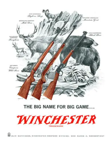 Winchester Big Game Ammunition Ammo Firearms Guns Hunt Décor Metal Tin Sign