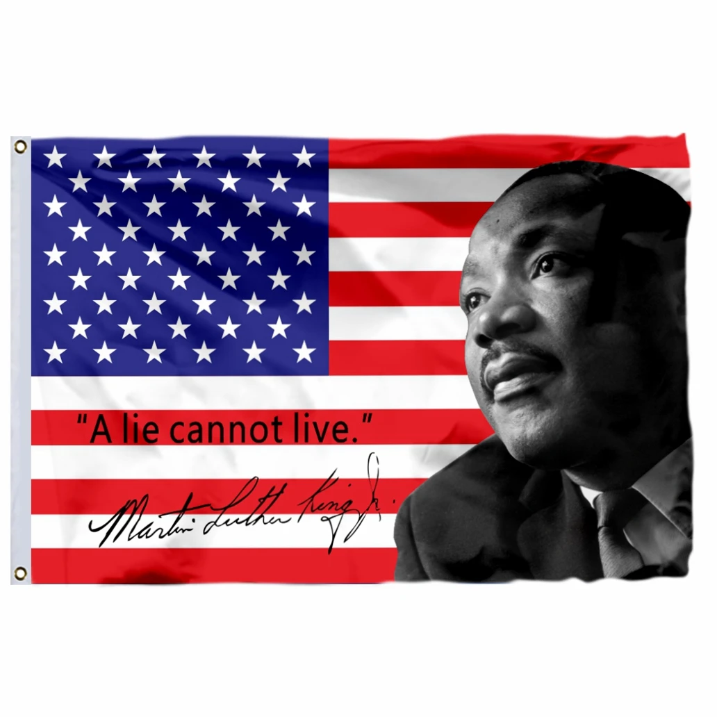 Martin Luther King Flag, US, African American Movement Leader, Flag and Banners, 90x150cm, 3x5ft 21x14cm