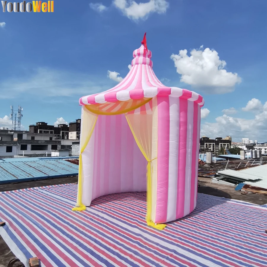 Grote Evenement Decoratie Opblaasbare Circus Roze Prinses Tent Voor Binnen En Buiten Tentoonstelling Decoratie