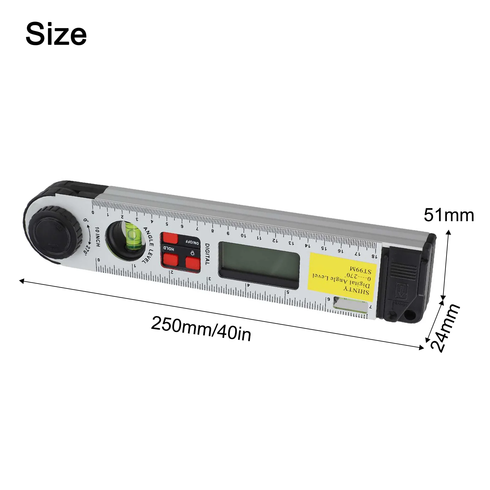 Angle Gauge Finder with Integrated Level Bubbles and LCD Display for Home Remodeling and Construction Projects