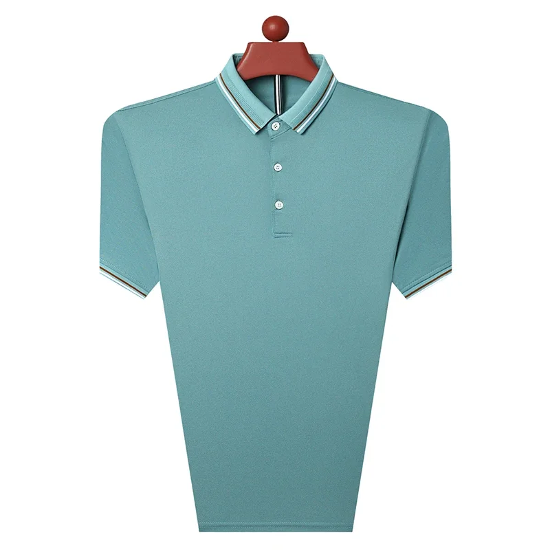 

Men's Short Sleeved Polo Shirt with Lightweight Lapel Polo New Men's Breathable Casual Loose Oversized Solid Color Fitness Top