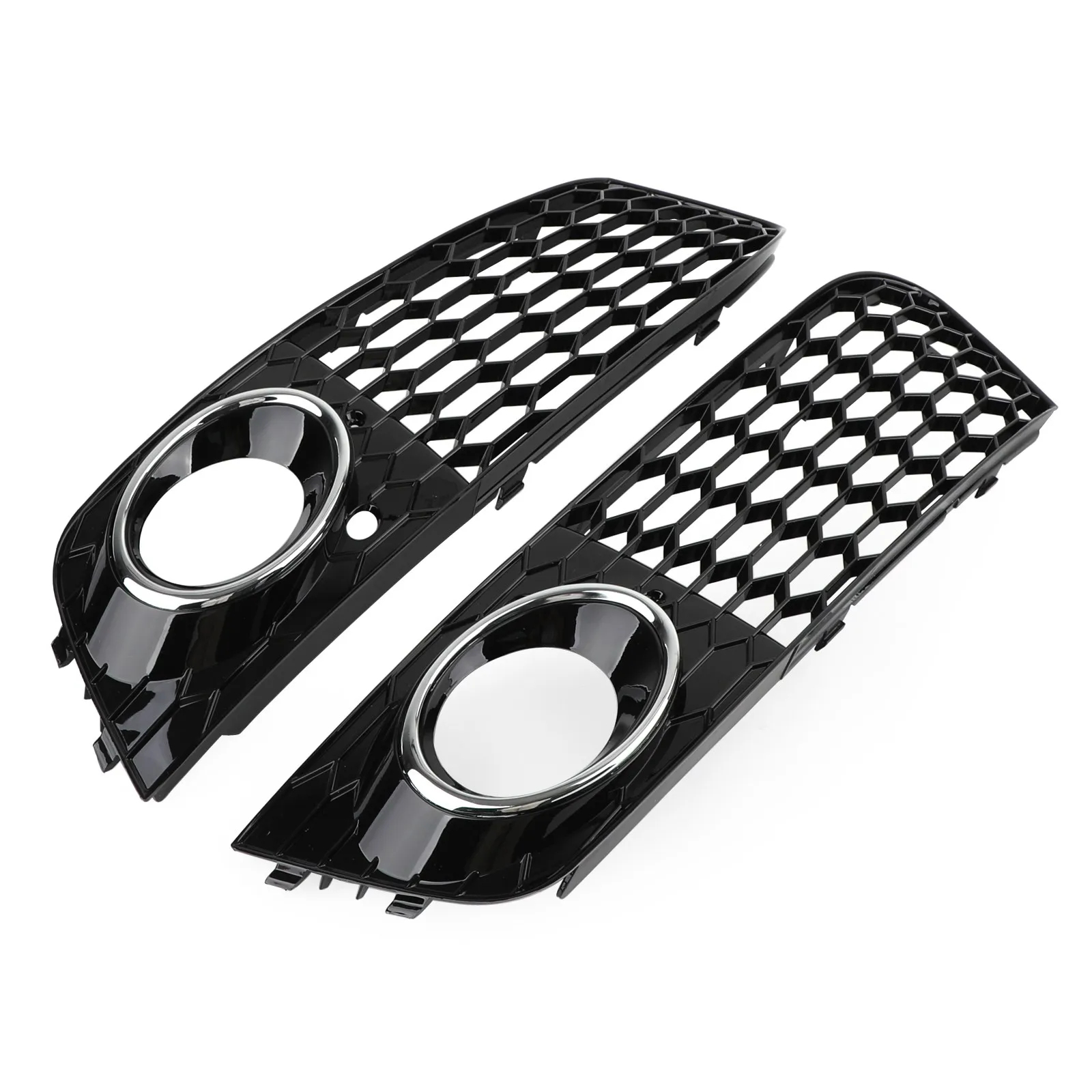 

8KD807682 8KD807681 Pair Honeycomb Mesh Fog Light Open Vent Grill Intake For Audi A4 B8 2009-2012