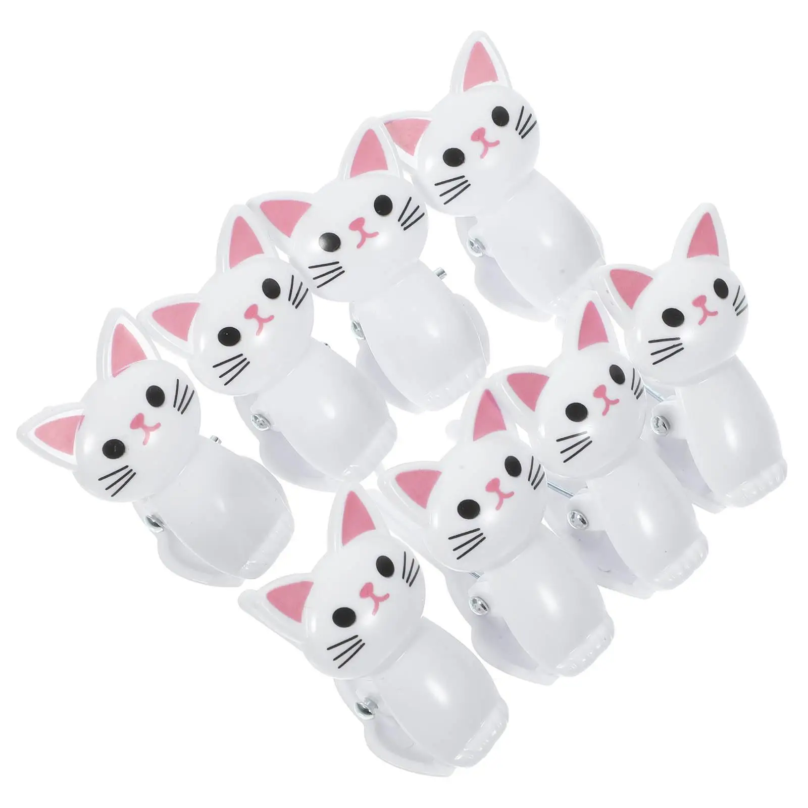 

6 Pcs Cat Style Clips White Gray Multipurpose Bag Sealing Cute Plastic Food Packages Snack Reusable Office Supplies