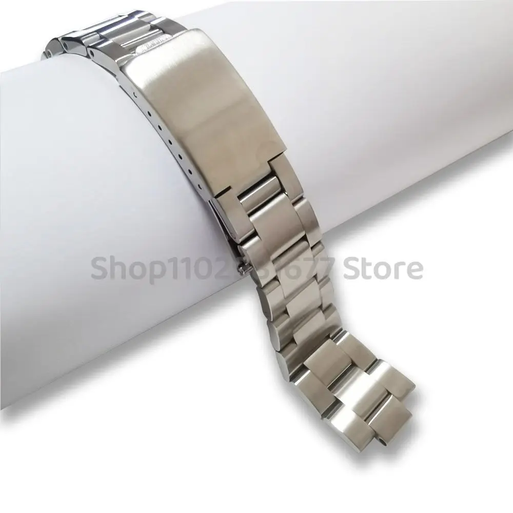 18mm 19mm 20mm 316L Stainless Steel Silver Vintage Oyster Curved End Watch Band Strap Fits for RLX 1501 5500 16033 16013