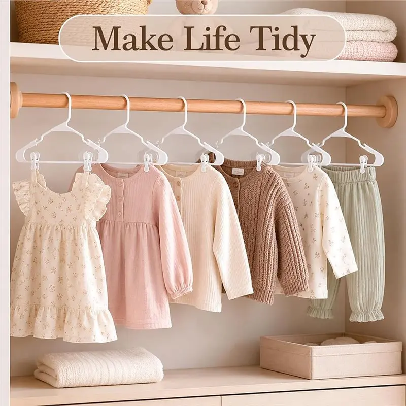 Clothes Clips,Multi-Purpose Hanger Clips 30-Pack For Pants Skirts Baby Clothes, Home Closet Organizer
