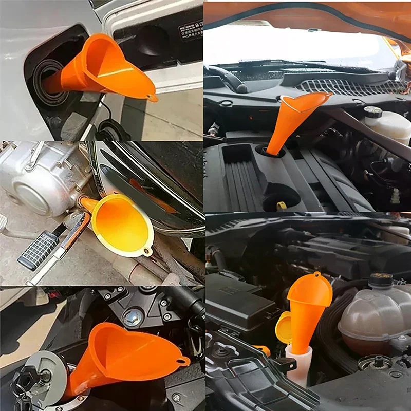 

29cm Anti-splash Car Long Mouth Oil Fuel Filling Tools Plastic Engine Funnel Motorcycle Refueling Car Accessories
