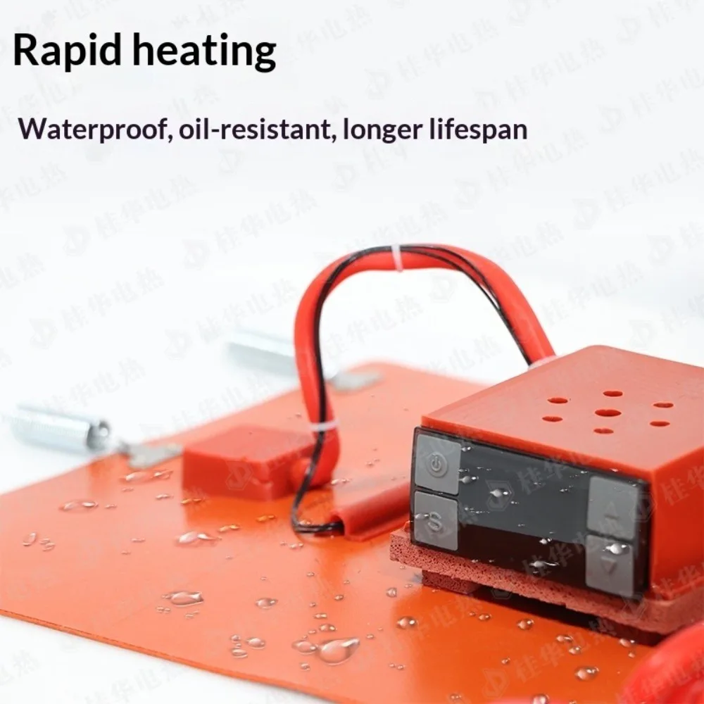 220V Electric Silicone Rubber Heating Pad Belt Flexible Silicon Band Drum Heater Blanket Oil Biodiesel Barrel Heater