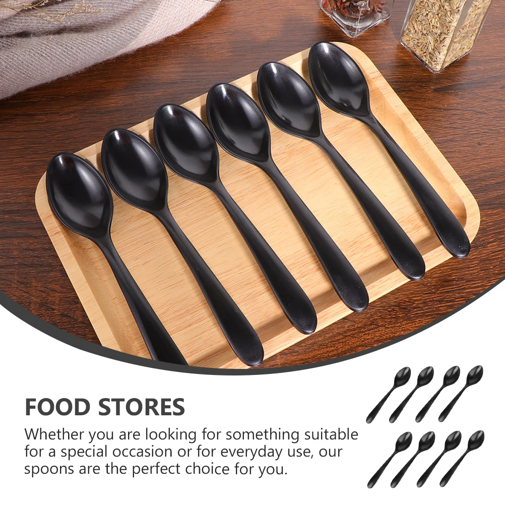 

8 pcs Black Matte Soup Ladle Melamine Long Handle Kitchen Gadget Porridge Spoon Home Dining Flatware Kitchen Accessories Rice