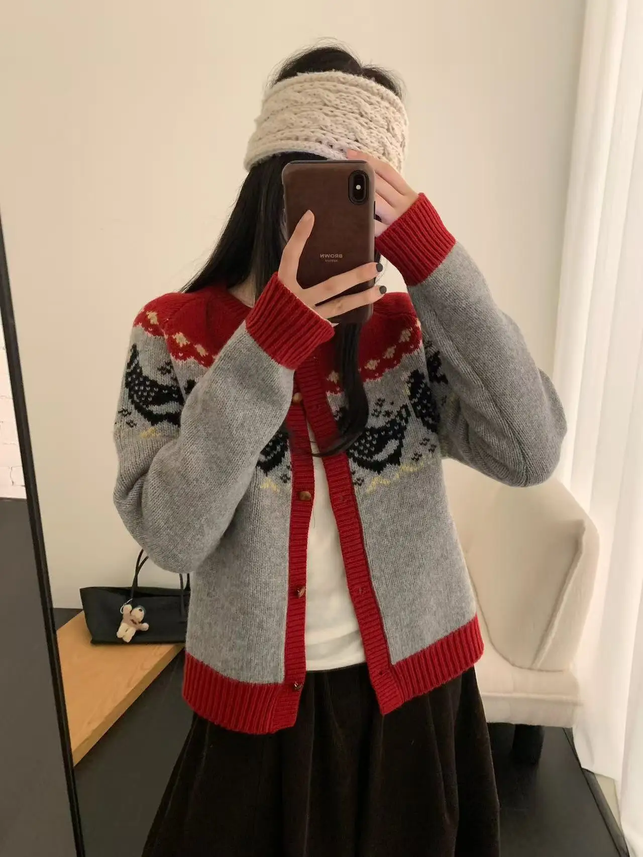 

Вязаный шерстяной кардиган Sweet Sle с цветочной вышивкой, универсальный, для осени и зимы, женский, с открытым передом