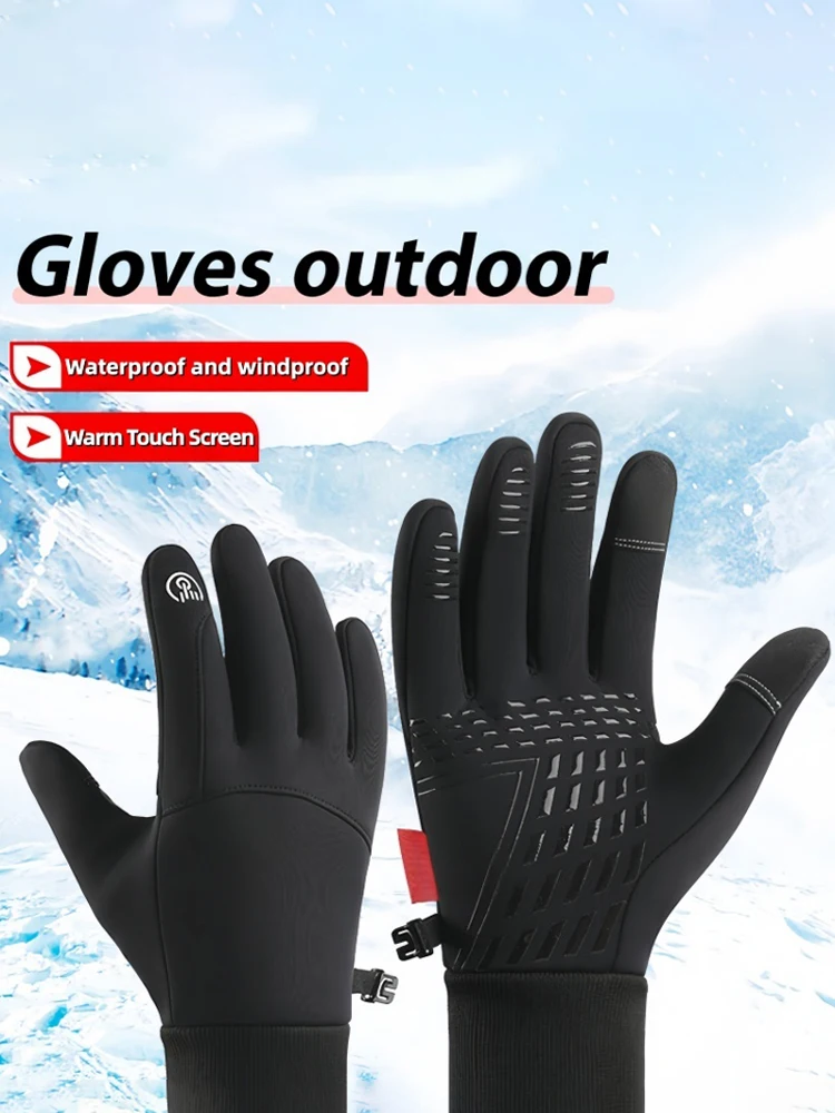 AliExpress NONE Winter Cycing Gloves Bike Gloves With Heat Rays ,Touch Screen Thermal Gloves Running Cycling Hiking Fishing Outdoor Gloves