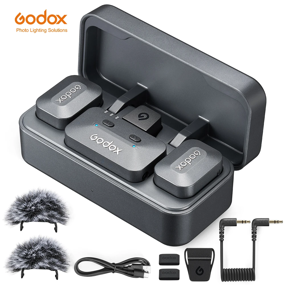 GODOX Alink Wireless Microphone 300m Stable Wireless Range Noise Reduction Hot Shoe Mount For Canon Sony Camera Action Camera