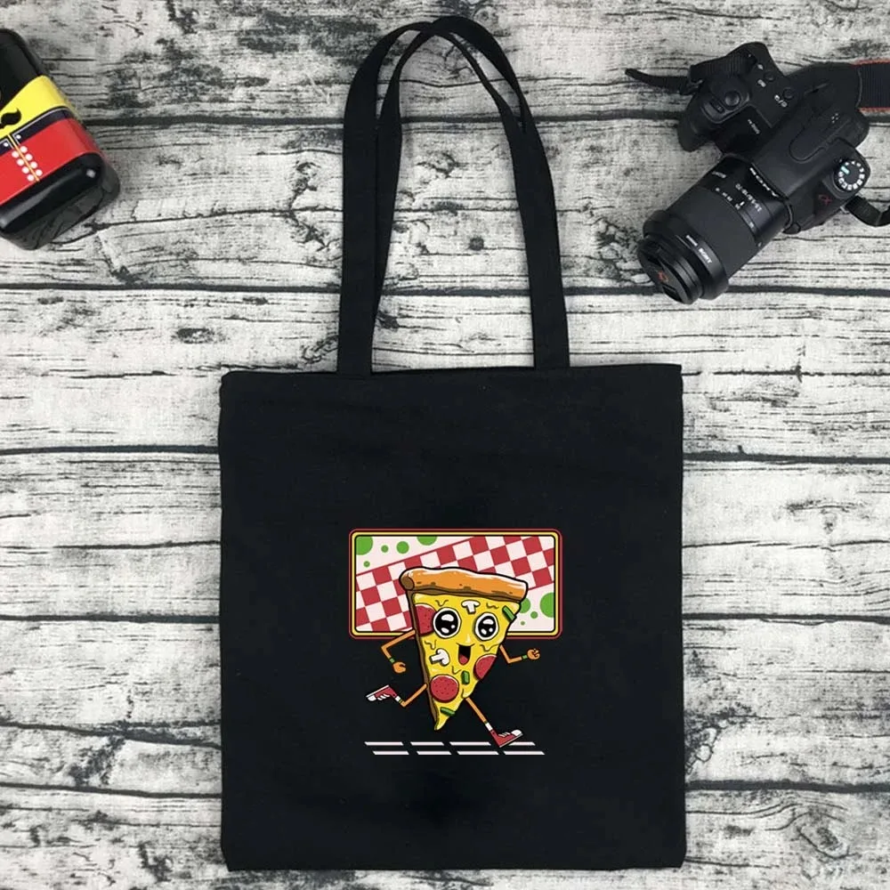 

Cute Monster Pattern Handbag Shopping Bag Various Food Pattern Tote Bags Reusable Large Capacity Tote Bag Simple Canvas Bag
