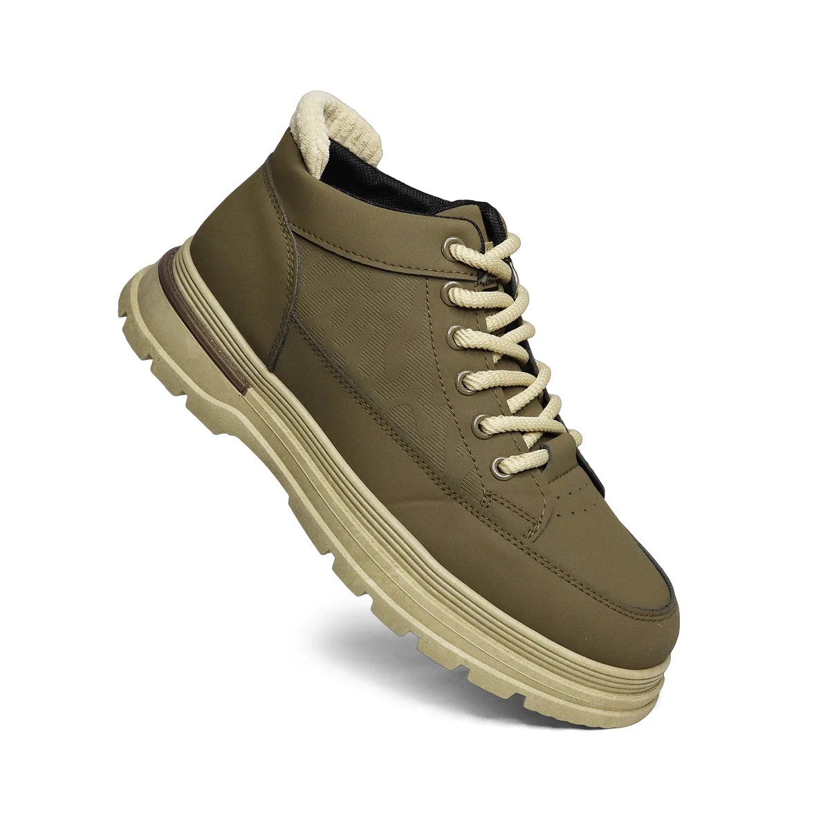 

Winter New Men's Fleece Lined Ankle Boots Retro Thick Sole Non-slip Casual High-top Warm Shoes