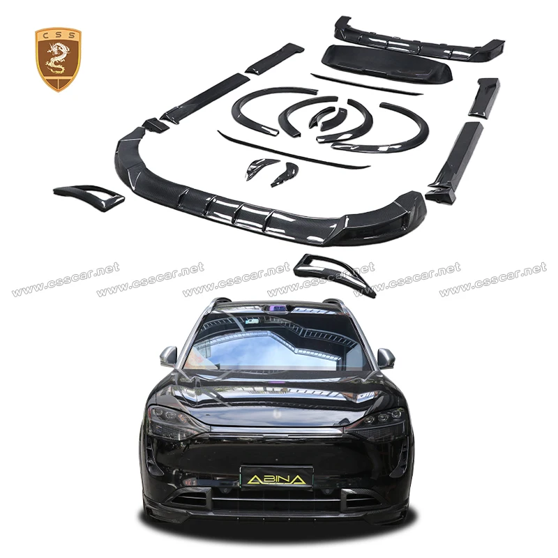 NEW Dry Carbon Fiber Wide Body Kit for AITO M9 Abina Front Lip Splitter Rear Diffuser Side Skirt Wheel Archs Roof Wing Spoiler