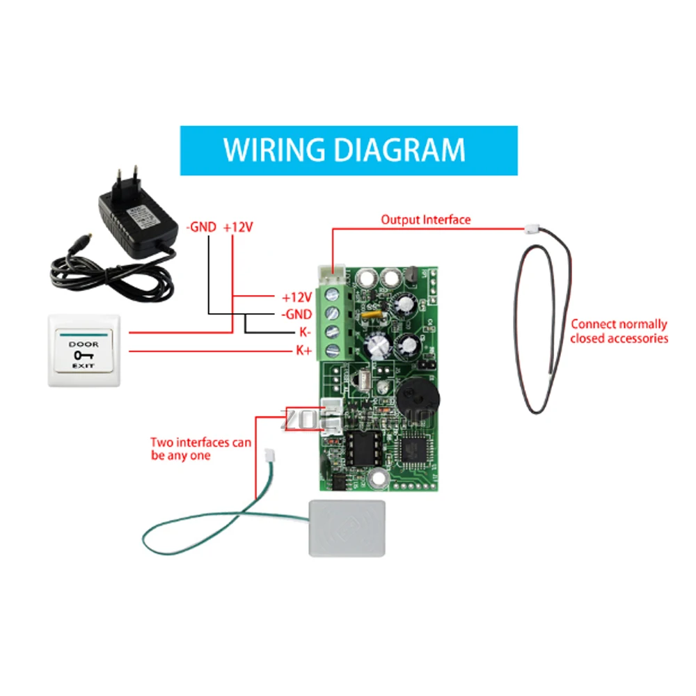 125KHZ EMID Access Control Board  RFID Embedded control board DC12V Normally open control board