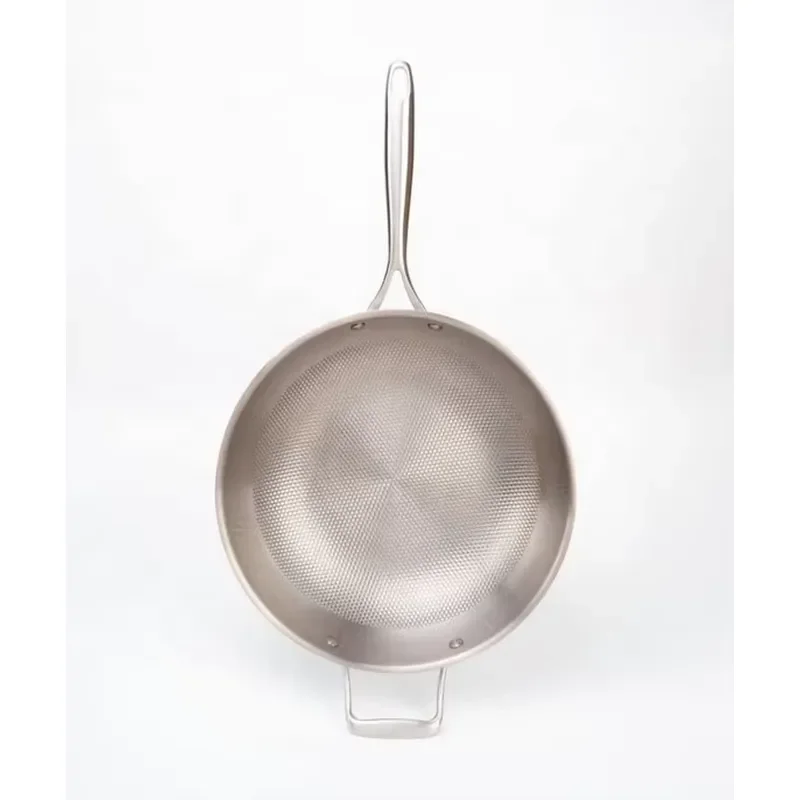 30Cm high-end uncoated heavy metal-free healthy cookware titanium frying pan