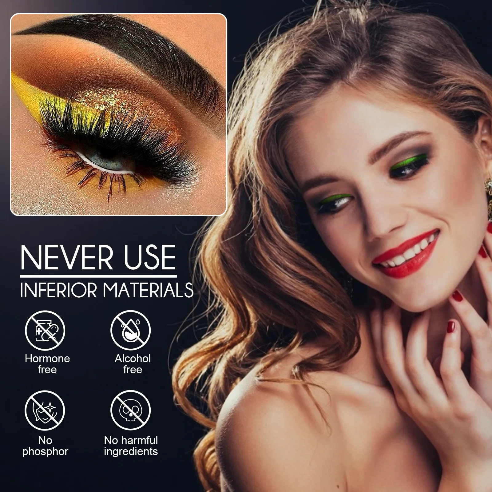 EELHOE كحل ملصق 2 في 1 قابلة لإعادة الاستخدام سهلة الإزالة الطبيعية مقاوم للماء مقاوم للعرق رمش ملصقات منتجات ماكياج العين 1 زوج