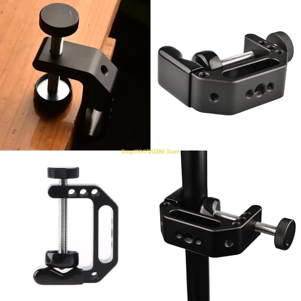 

K0EA Camera Holder Clamp C Type Battery Pack Stand with 1/4 and 3/8 Screw Holes Mount