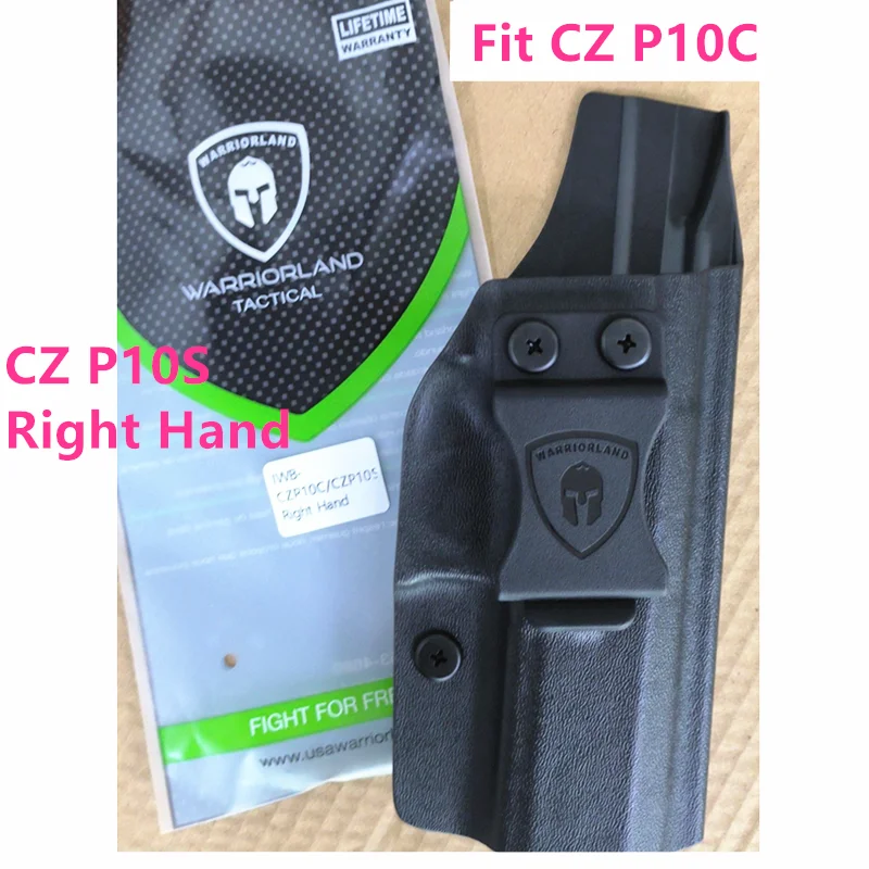 CZ P10 IWB Kydex Holster Fit CZ P10C CZ P10S Pistol Hidden Inside Belt Clip Laser Pattern Black Bag Case Right Hand Accessories