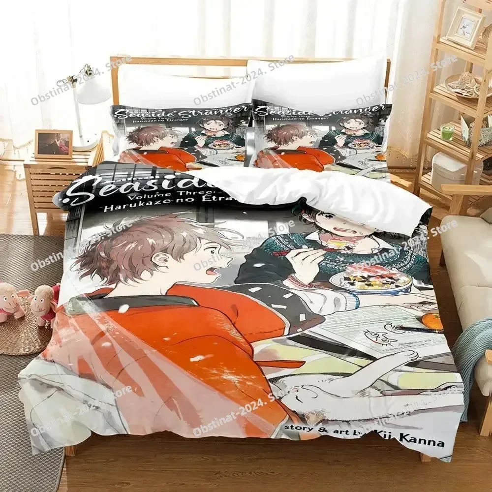 Seaside Stranger Bedding Set Single Twin Print Bed Set With Pillowcase Bed Duvet Cover Soft Single Double Queen Super King Size