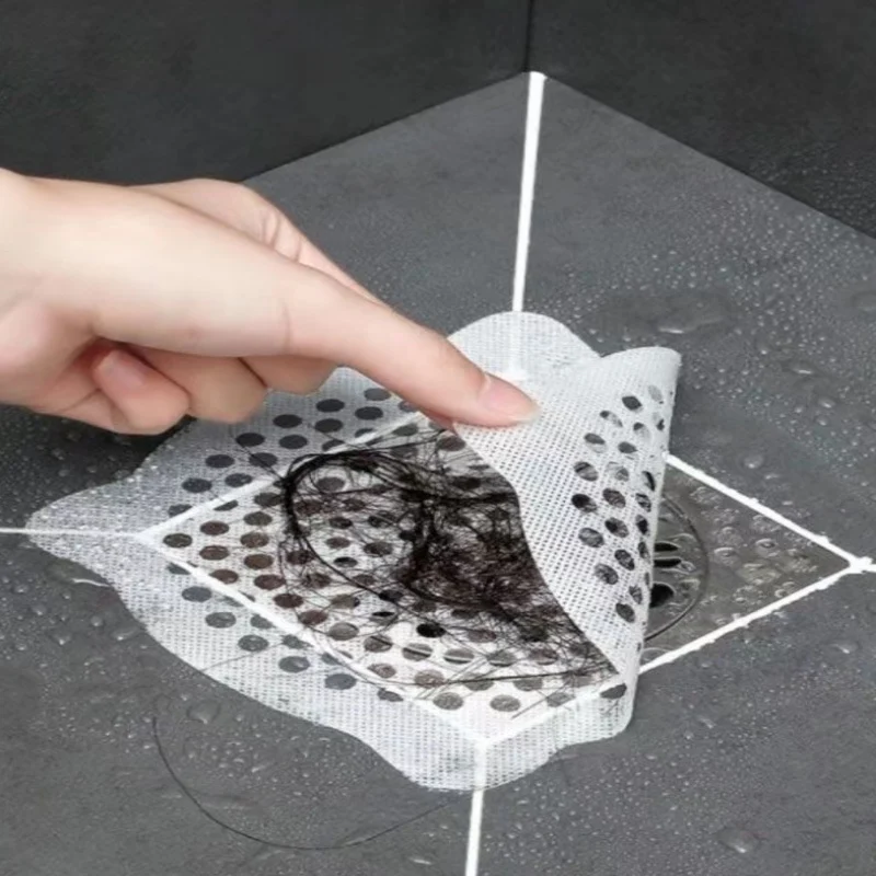 20 pcs Disposable Drain Stickers, Non-woven Sink Drain Stickers for Bathroom, Anti-clog, Insect-proof Hair Filter Net