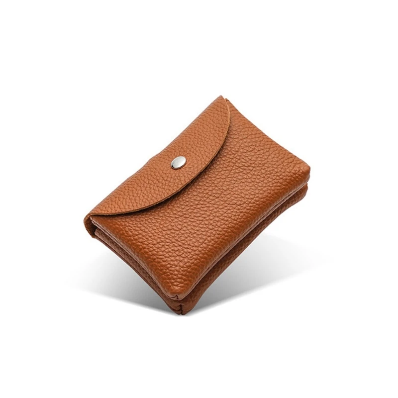 Cartera de negocios para hombre y mujer, monedero de cuero con bolsillo para Cambio, tarjetero portátil, organizador de tarjetas de viaje, uso informal, 517D