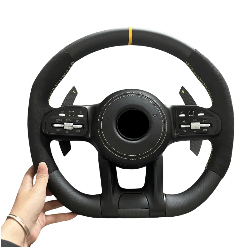 For Mercedes-benz W204 W205 W206 C63 C217 C200 E200 W167 W177 W190 W213 W217 W207 Matt Carbon Fiber Alcantara Car Steering Wheel