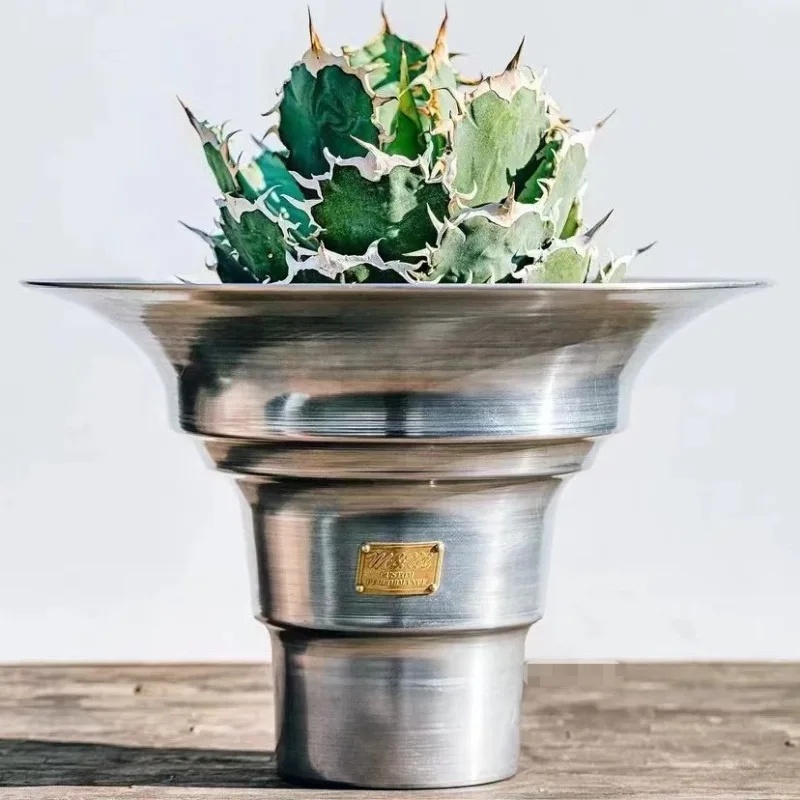 Aluminum Street Root Plant Flowerpot Cactus Metal Corner Straight Tube Succulent Plant