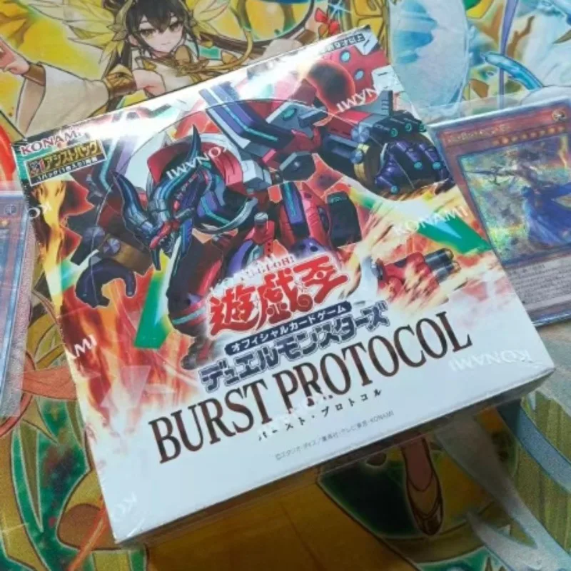 100% original yu-gi-oh duelo monsters 1303 explosão protocolo negociação caixa de reforço ptcg versão japonesa cartões colecionáveis presente