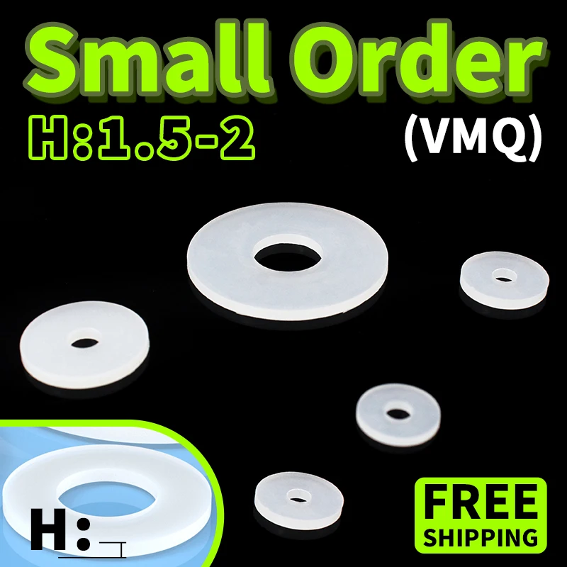 

H1.5-2mm Sealing Ring silicon Rubber Flat gasket Screw Washer M2 M3 M4 M5 M6 M8 M10 M12 M14 M16 M18 M20 Wholesale free shipping